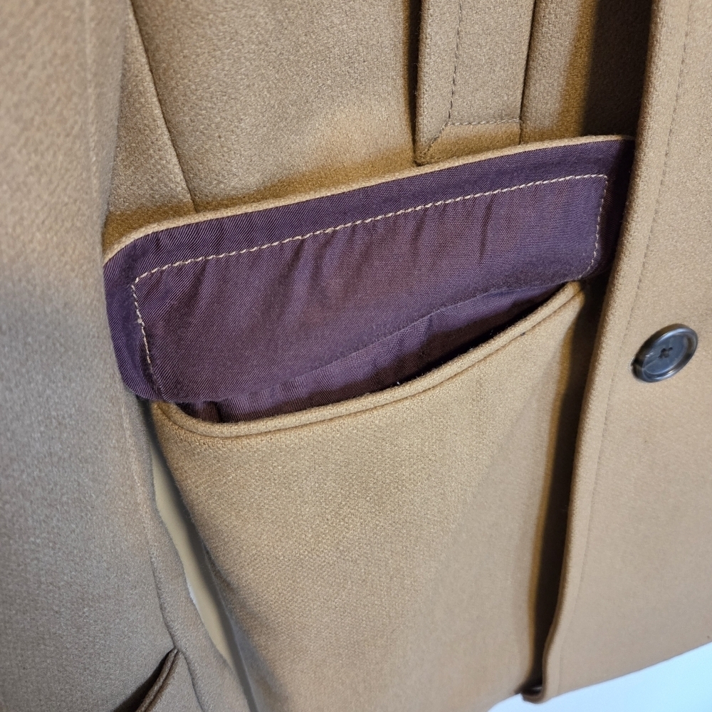 Banana Republic Italian Wool Camel Coat | Emmetex Fabric | Double Breasted Tailo - Picture 5 of 11
